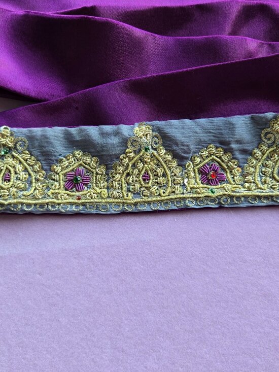 Handmade Lavender Satin and Embroidered Sash Y2k-Style Mermaidcore main image 6